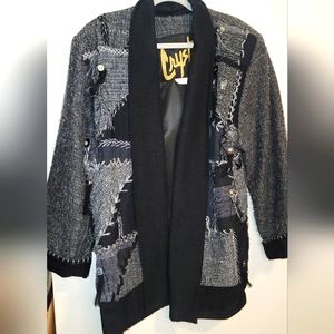 Vintage 1990s Crystal Hand-woven Embellished Jacket